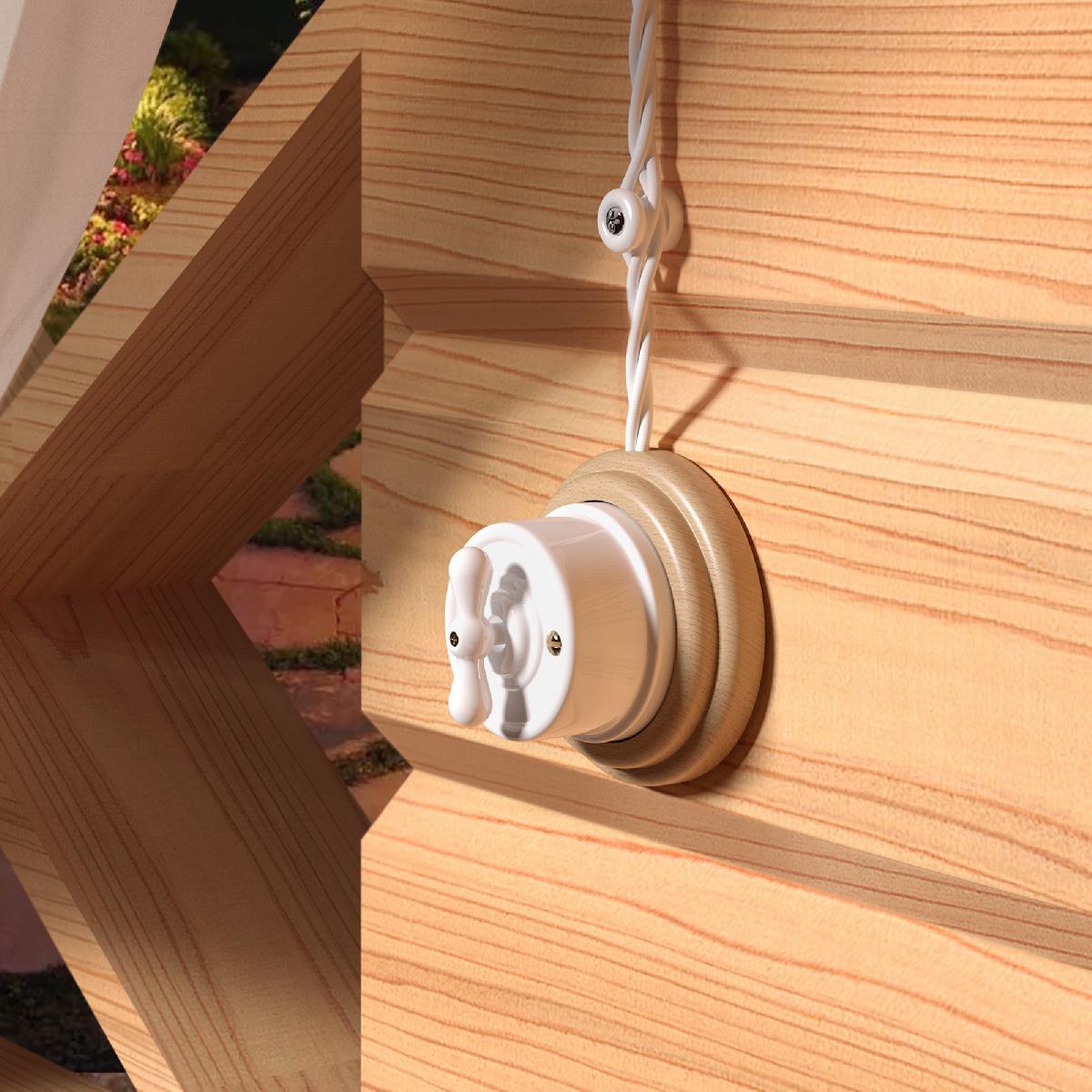 Переключатель/выключатель одноклавишный белый Ретро W5612001