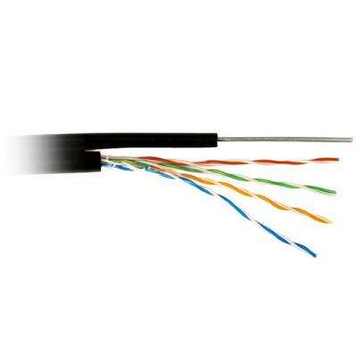 Кабель витая пара U/UTP кат.5E 4х2х24AWG solid CU PE Outdoor трос черн. (м) Rexant 01-0046