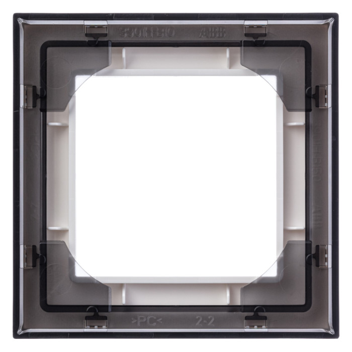 Рамка 1 пост ABB LEVIT, белый // дымчатый черный, 2CHH015010A6062