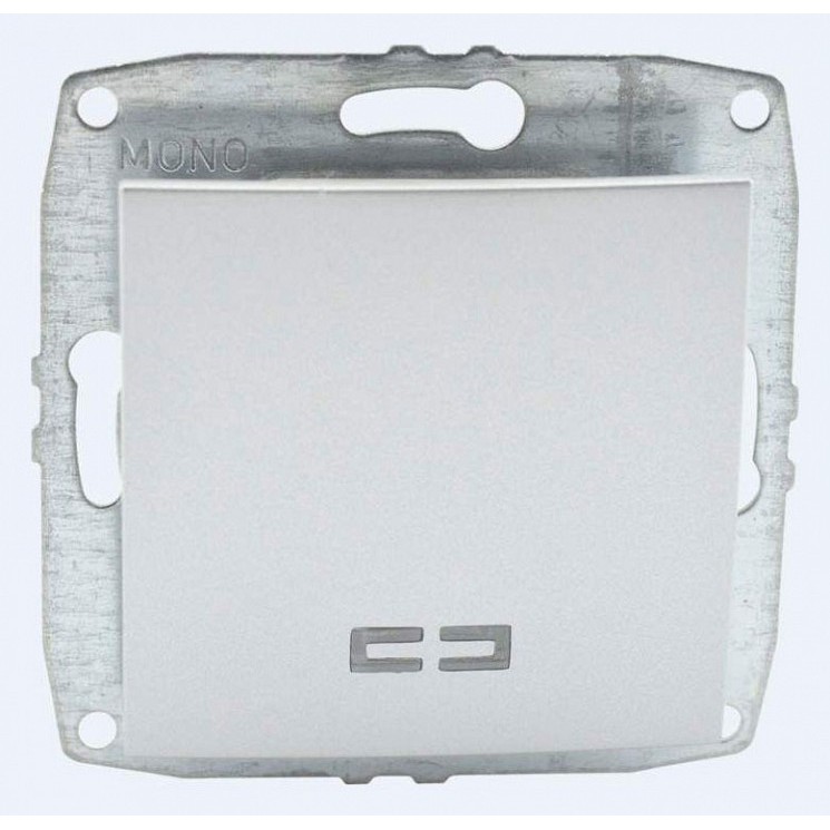 Выключатель одноклавишный с подсветкой механизм серебро Mono Electric Despina/ Larissa 500-002125-101