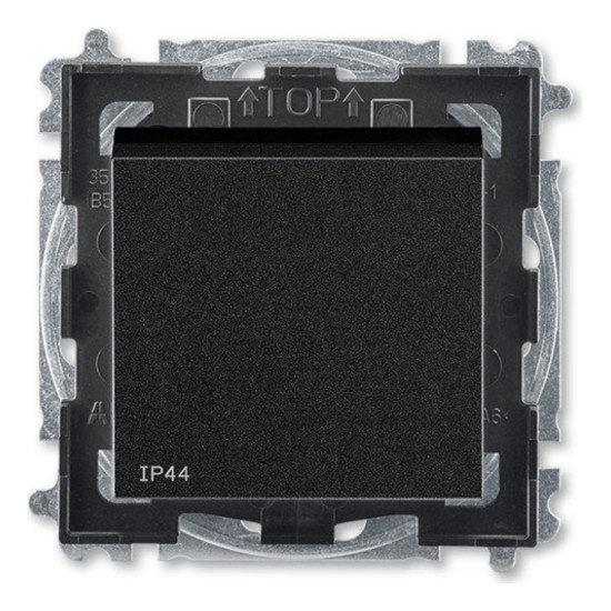 Выключатель одноклавишный ABB LEVIT, антрацит // дымчатый черный, 2CHH596940A4063