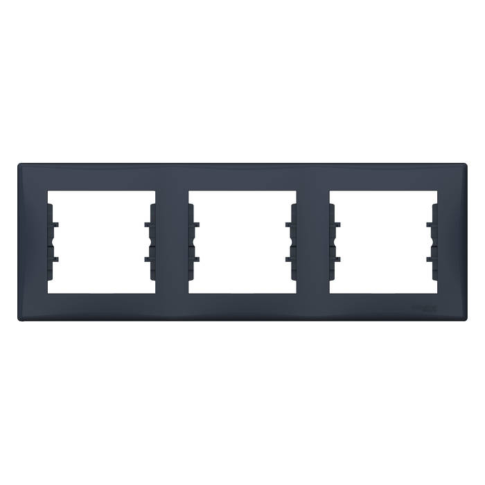 Рамка 3 поста Schneider Electric SEDNA, горизонтальная, графит, SDN5800570